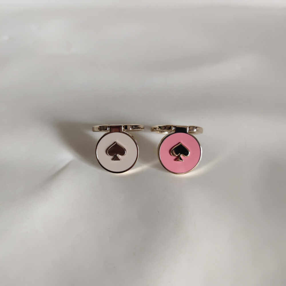 AUTUMN 2024 OUTER SINGLE BRIGHT GOLD PEACH HEART MOBILE PHONE HOLDER FINGER BUCKLE DOES NOT FADE AND CAN ROTATE 360 DEGREES
