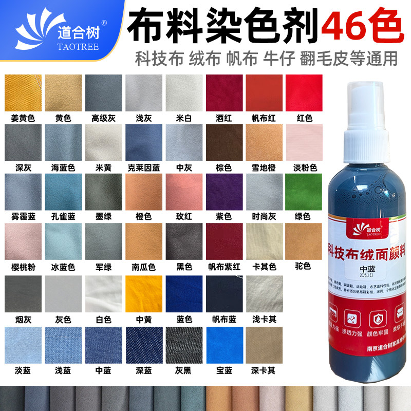 多色布料染色剂手工喷染衣服鞋包沙发地毯褪色补色环保织物染色剂图片