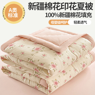 新疆棉花纯棉夏凉被100全棉可机洗水洗空调被春秋单人夏天薄被子1