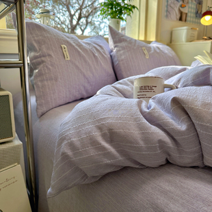 ins床上纯棉四件套2026新款 全棉床单被套被罩学生单人宿舍三件套3