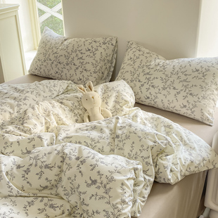 A类床上用品四件套纯棉全棉小碎花床单被套被罩大学生宿舍三件套4