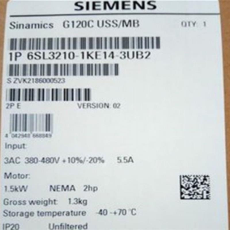 G120C 标称功率55.0kW 6SL3210-1KE31-1UF1
