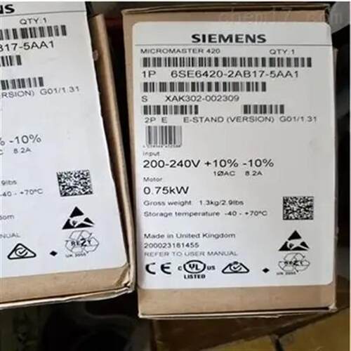 MM420变频器0.75KW 1/3AC200-240V 6SE6420-2AB17-5AA1