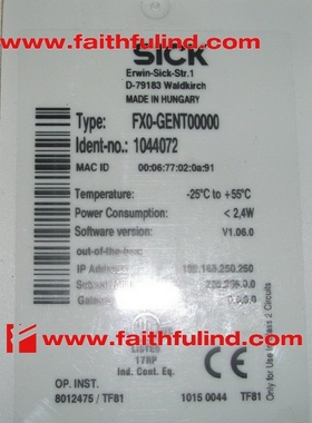 FX0-GENT00000 西克全新安全控制模块 1044072 EtherNet/IP