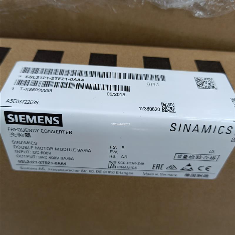 S120双轴电机模块18A/18A结构形式 6SL3121-2TE21-8AA3