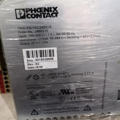 原装PHOENIX菲尼克斯TRIO-PS/1AC/24DC/5 2866310 24V 5A开关电源