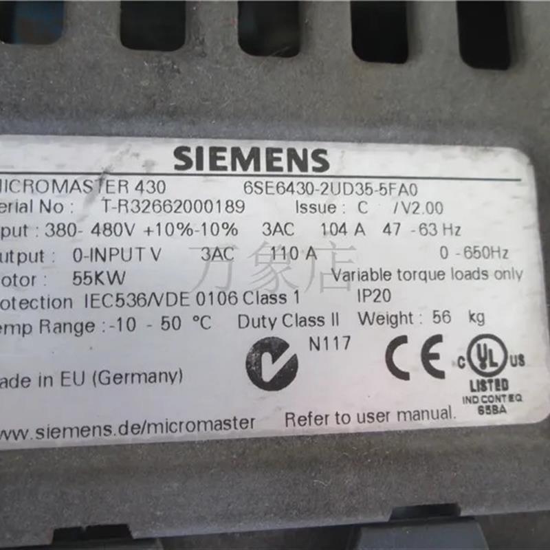 M430通风机水泵专业55kW变频器6SE6430-2UD35-5FA0/5FAO