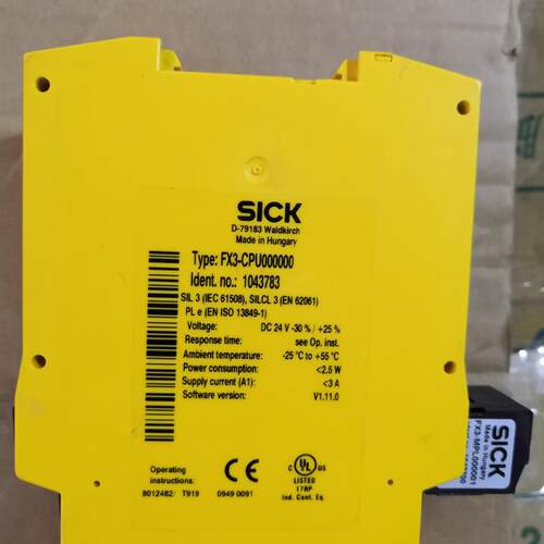 全新FX3-CPU000000 FX3-MPL000001德国SICK FX3-XTIO84002 现货