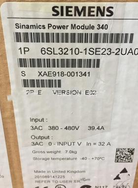 6SL3210-1SE23-2UA0S120变频器15KW 6SL32101SE232UA0