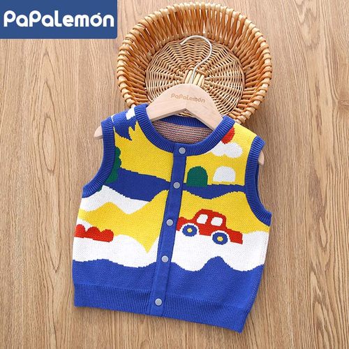 柠檬爬爬婴儿秋冬针织马甲