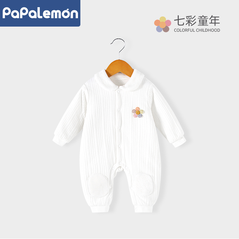 新生儿秋冬保暖棉服连体衣