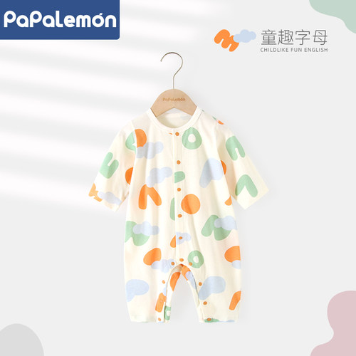 柠檬爬爬婴儿纯棉夏季长袖空调服