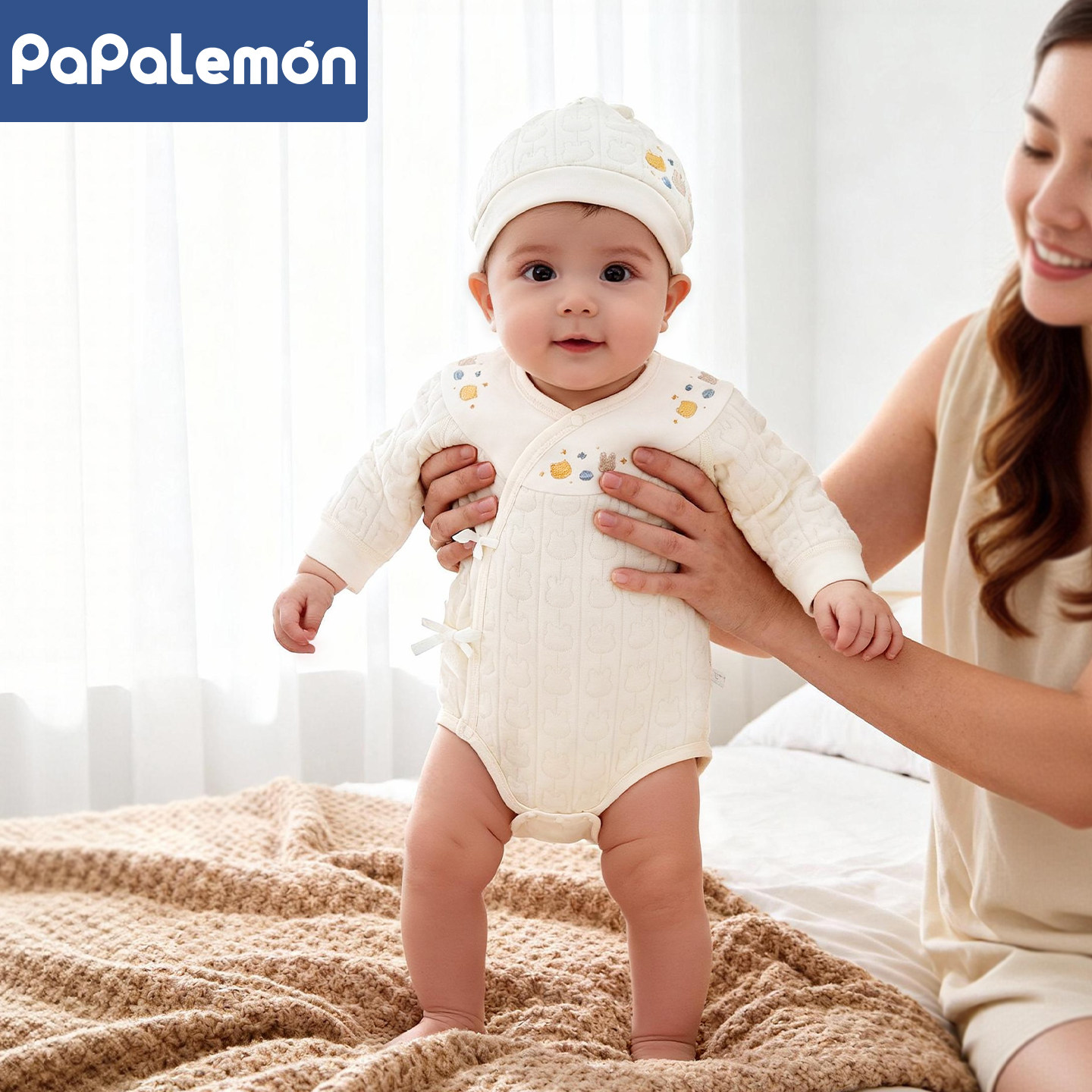 PAPALEMON新生宝宝秋冬季包屁衣