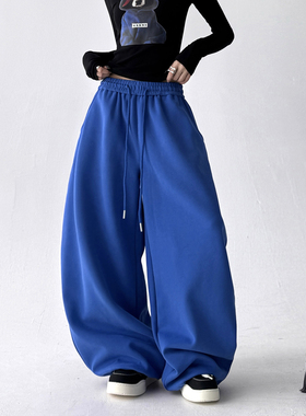 超好看抽绳运动裤女2025秋冬新款超火高个休闲裤显瘦拖地垂感卫裤