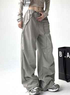 2025年秋冬季新款工装裤女美式休闲宽松机能户外阔腿速干裤运动裤