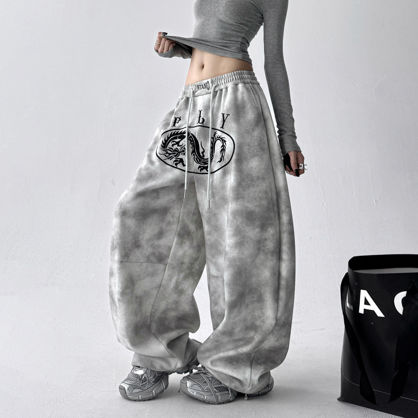 2025秋季新款韩版宽松显瘦百搭休闲裤女高腰直筒阔腿长裤子潮,女装/女士精品,休闲裤,淘宝优惠券,粉丝福利购,淘宝优惠卷