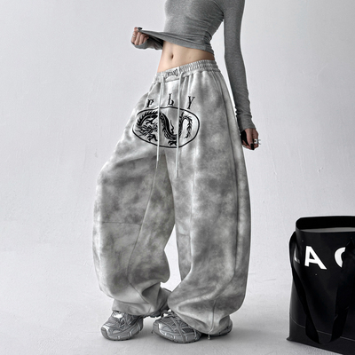 2025秋季新款韩版宽松显瘦百搭休闲裤女高腰直筒阔腿长裤子潮