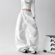 宽松显瘦直筒阔腿休闲白色裤 2025春秋新款 子 裤 女秋季 美式 复古工装