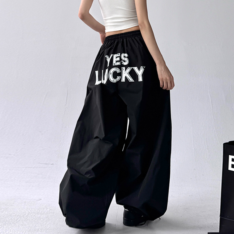 美式复古辣妹休闲裤女拖地裤