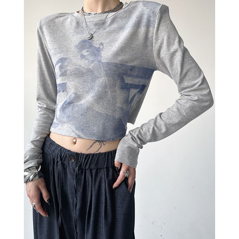 木昱子长袖休闲百搭外穿T恤