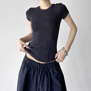 辣妹风短袖T恤女2026夏季新款修身显瘦圆领百搭基础网红爆款上衣