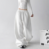 女2025新款 束脚裤 秋冬款 白色舞蹈运动裤 高腰显瘦阔腿裤 休闲裤 卫裤