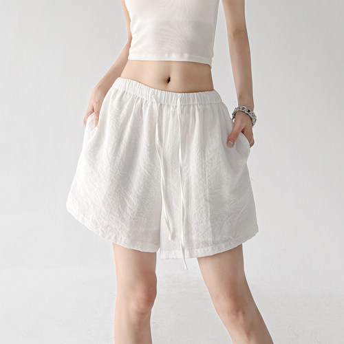 基础款白色宽松短裤女2026夏季新款百搭休闲运动裤高级感官方女裤