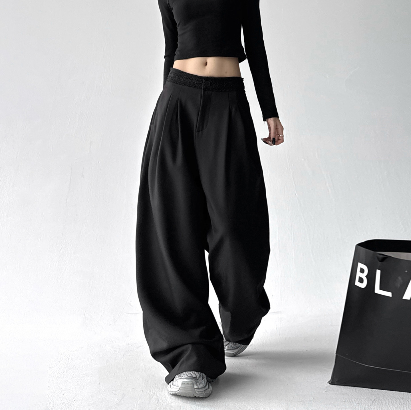 今年流行阔腿裤女2025秋装新款高腰垂感高级感西装裤别致休闲裤,女装/女士精品,休闲裤,淘宝优惠券,粉丝福利购,淘宝优惠卷