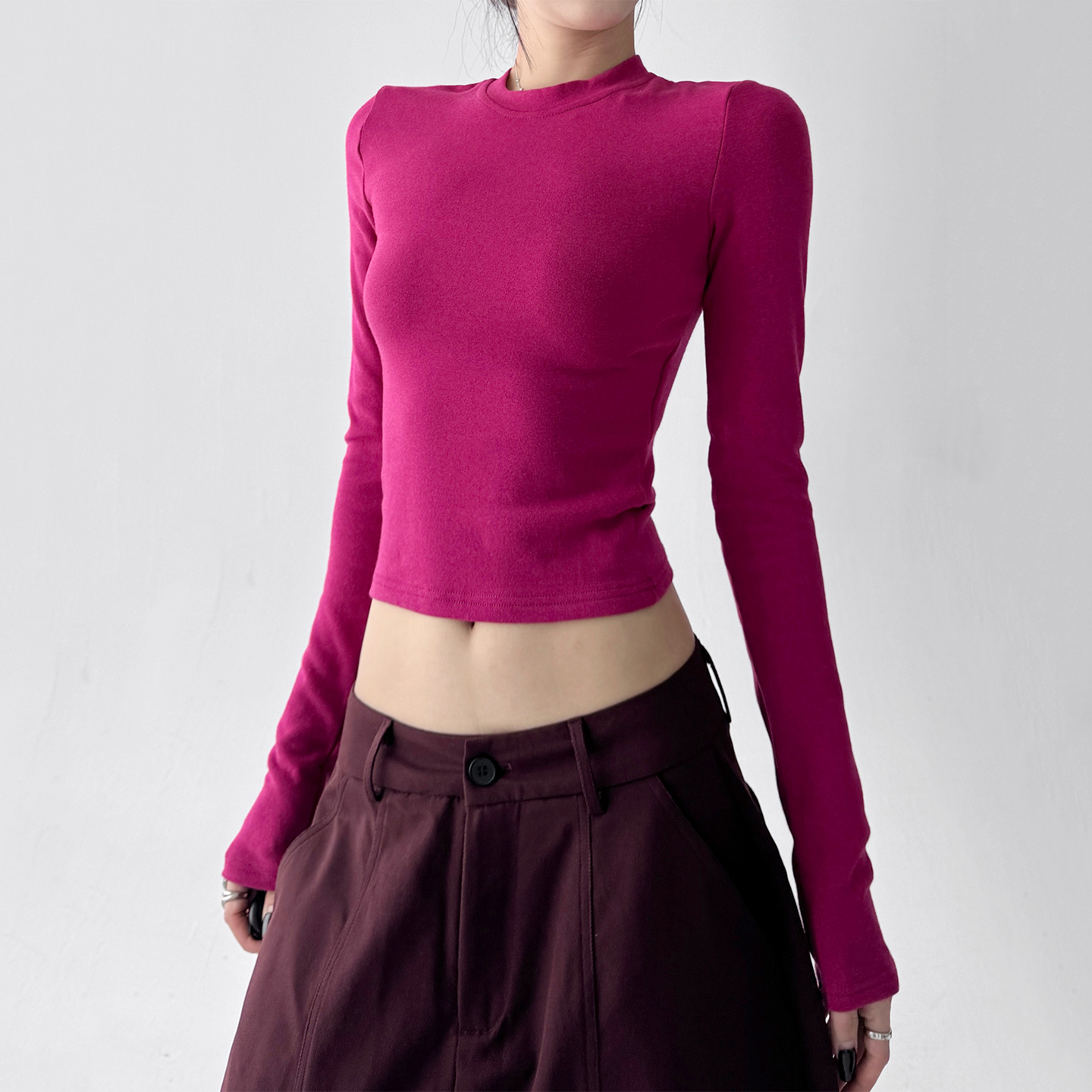 2025年超火秋装甜辣打底衫女百搭通勤高级感T恤修身显瘦百搭上衣