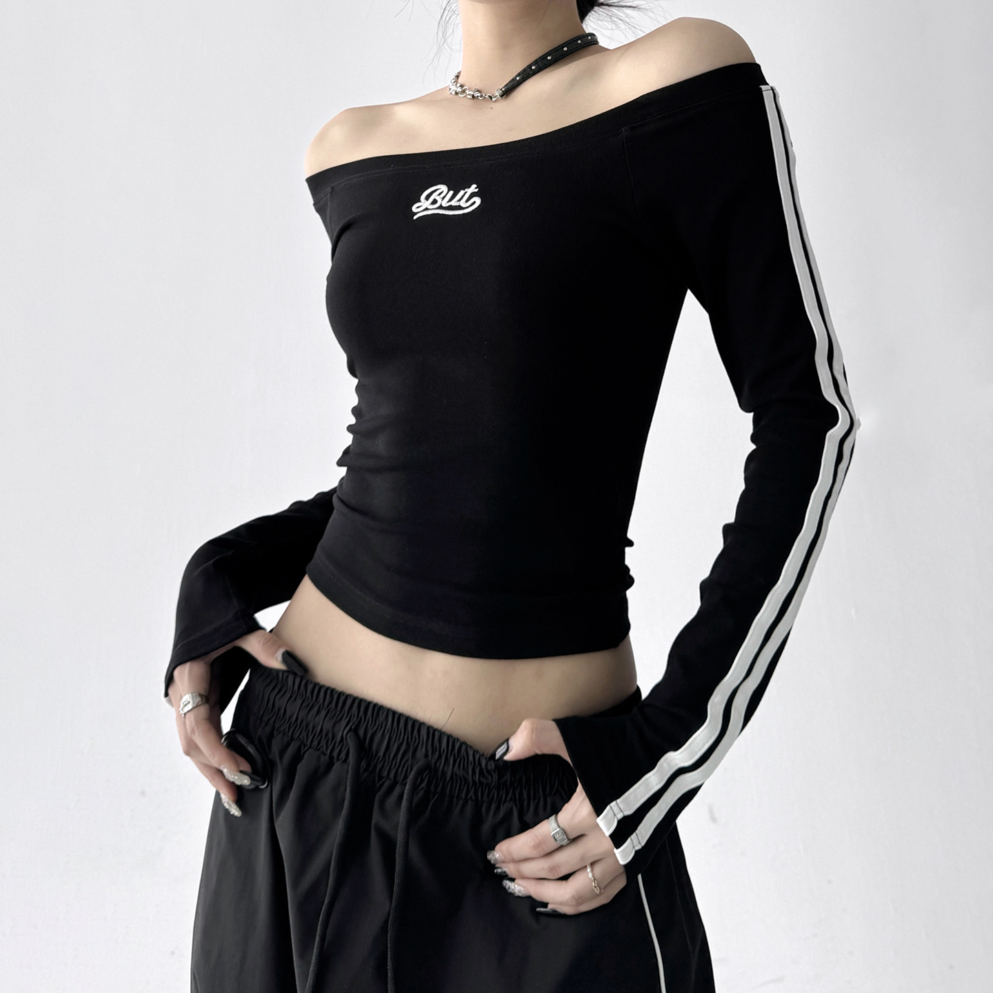 美式复古长袖T恤女2025秋季新款修身显瘦百搭打底衫上衣潮