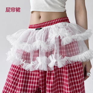 百搭显瘦屁帘半身裙女中长款 超火2025夏季 时尚 新款 A字伞裙子 韩版