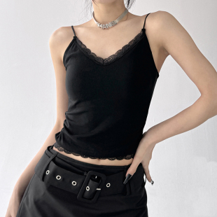 上衣 外穿带胸垫v领美背超火白色性感无袖 吊带背心女2025新款 夏装