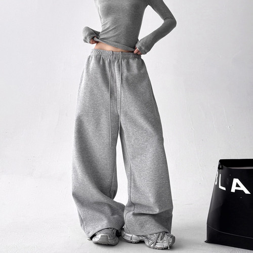 灰色经典运动裤女2025秋冬新款