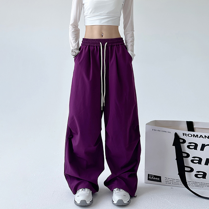 显瘦运动阔腿工装裤z子