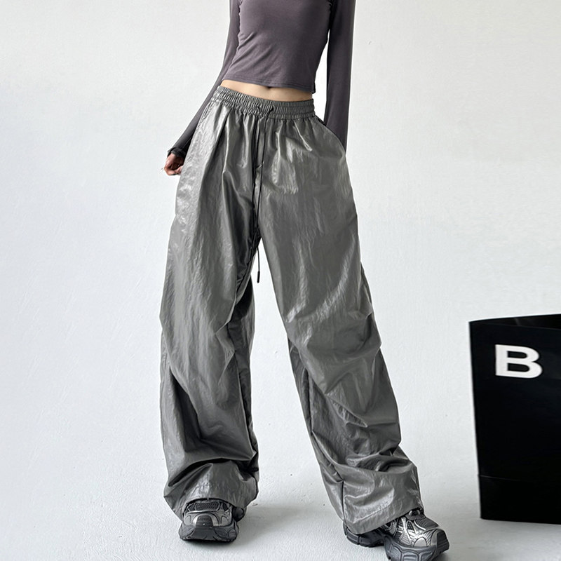 大阔腿松弛感皮裤女早秋2024新款垂坠感黑色拖地裤显瘦,女装/女士精品,休闲裤,淘宝优惠券,粉丝福利购,淘宝优惠卷