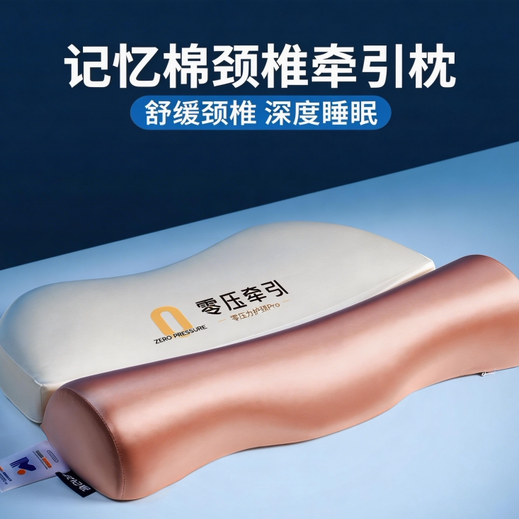 记忆棉颈椎牵引枕零压舒适深度睡眠枕头成人护颈枕芯