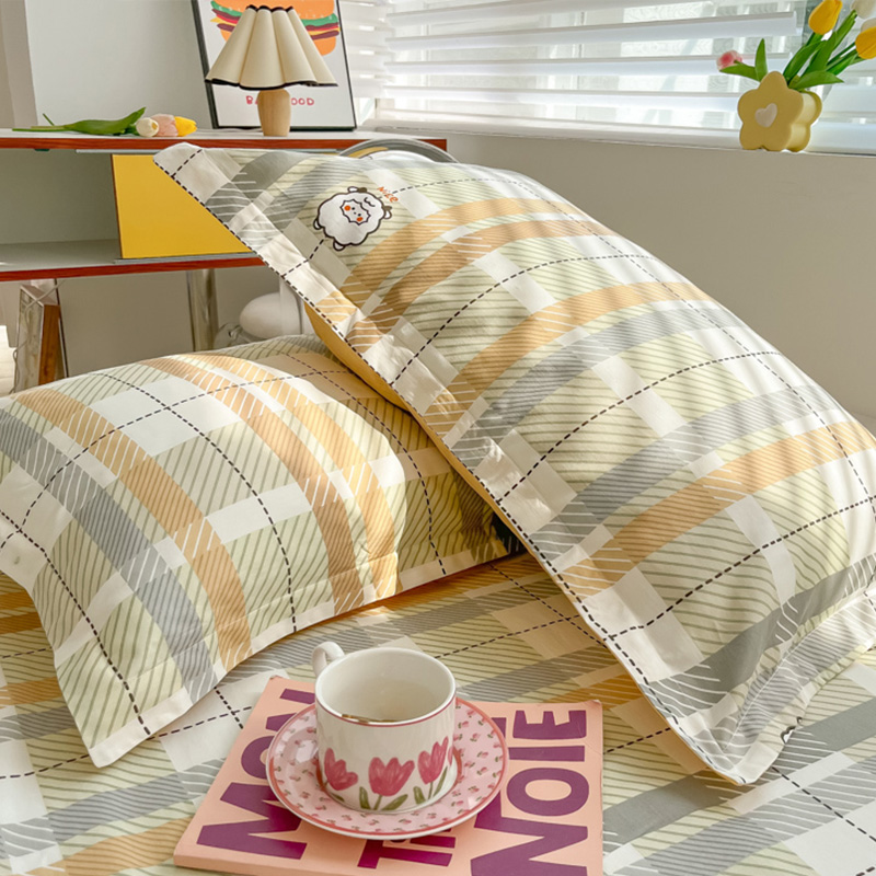 全棉枕套一对装纯棉枕头套儿童家用单人枕芯套48x74cm单个整头套