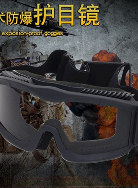 射击眼镜蝗虫沙漠战术风镜护目镜CS军迷防风防雾爆子弹钢珠BB弹