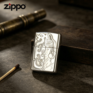 zippo正品花木兰白铜防风煤油打火机收藏送礼高级感生日礼物礼品