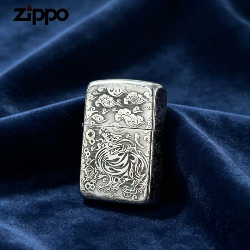 zippo正品1941复刻白铜腾云貔貅雕刻防风煤油打火机朋友礼物收藏