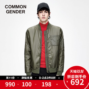 MOCO男装品牌COMMON GENDER19秋棒球服男潮牌薄款棉服短款外套