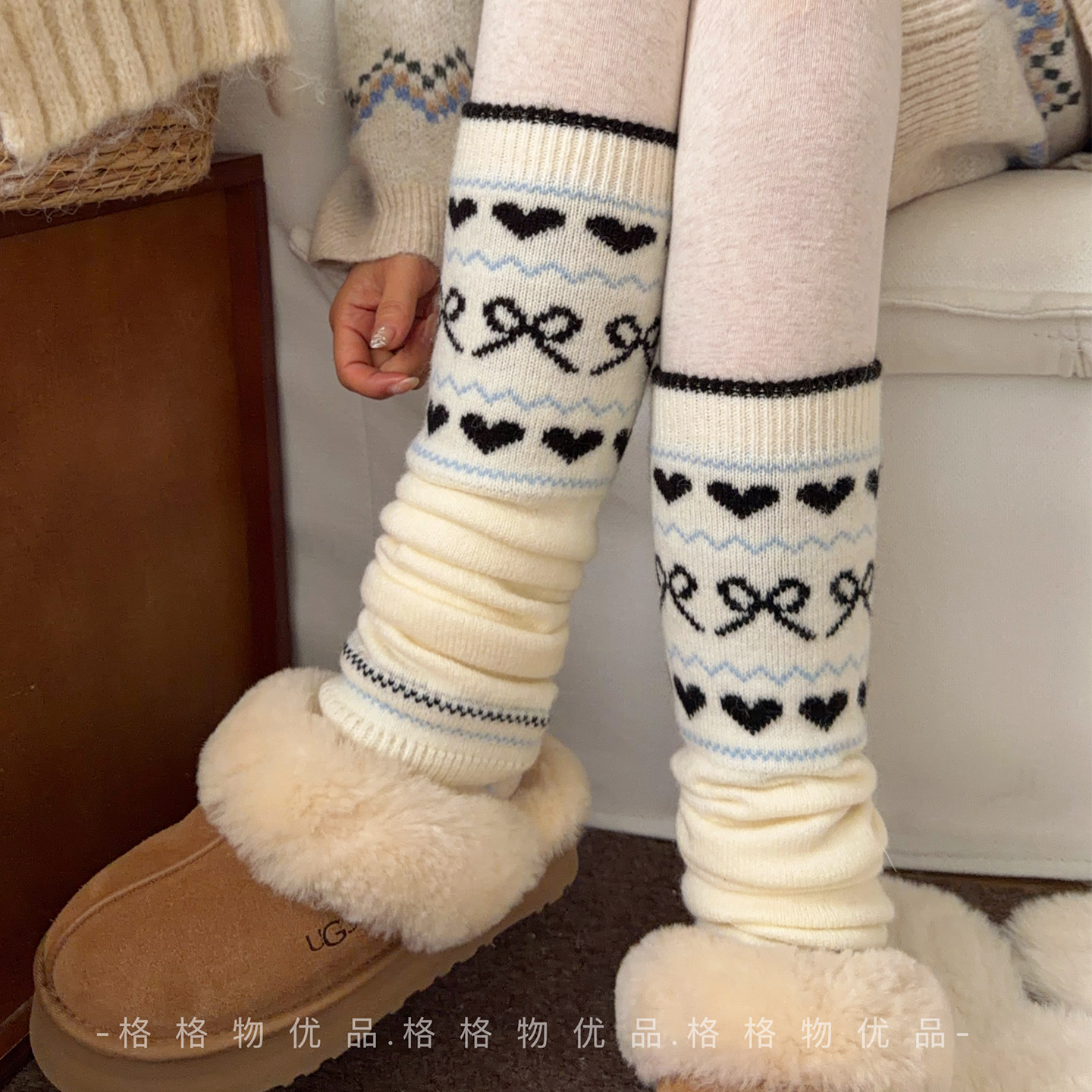 韩系费尔岛堆堆袜套女秋冬2025新款加厚保暖叠穿小腿套女配雪地靴,女士内衣/男士内衣/家居服,长筒袜,淘宝优惠券,粉丝福利购,淘宝优惠卷