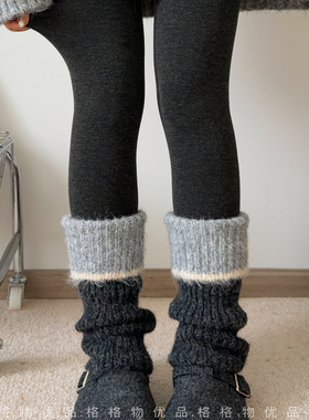 深灰色连裤袜女秋冬加绒加厚显瘦打底裤冬外穿新款袜子女搭配袜套