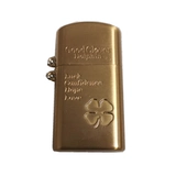 Металлическая креативная тонкая маленькая зажигалка на керосине, четырехлистный клевер