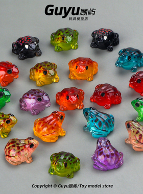 卡通夜光迷你青蛙蟾蜍蛤蟆玩具鱼缸造景摆件发光玩偶模型盲袋