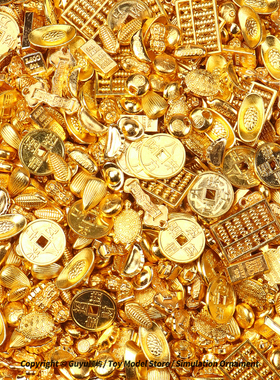 仿真黄金小金元宝金条金砖金瓜子金豆金米模型沙金摆件