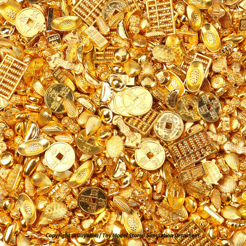 仿真黄金小金元宝金条金砖金瓜子金豆金米模型沙金摆件