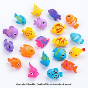 仿真卡通小鱼海洋动物模型公仔河豚鱼缸水族箱装 饰玩偶海洋生物