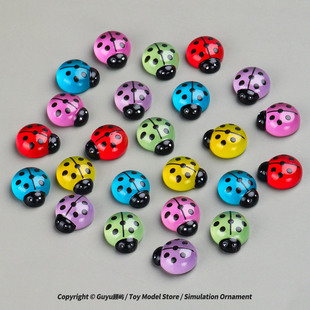 迷你夜光七星小瓢虫模型甲壳虫昆虫小动物摆件发光玩偶儿童玩具