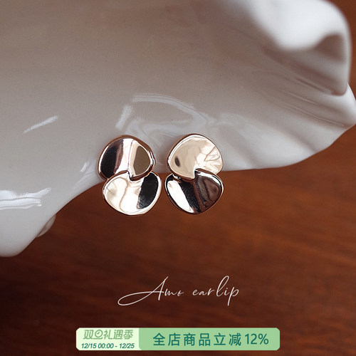 高级感几何耳夹无耳洞女小众设计感气质个性独特大气蚊香盘耳饰潮